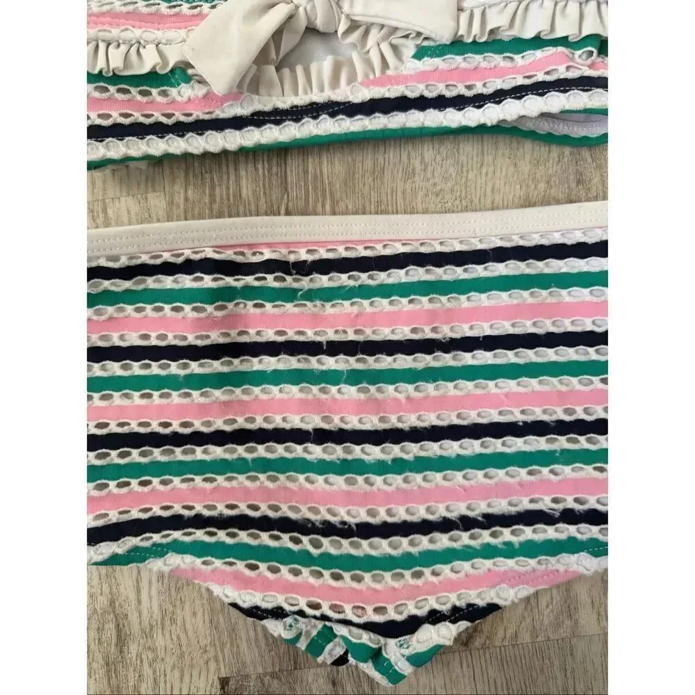 Janie and Jack 18-24 Months Baby Girl Textured Striped 2-Piece Swimsuit